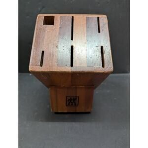 J. A. Henckels Zwilling Knife Walnut Block Brazil Footed 5 Knife 1 Sharpener